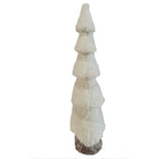 44 in. Christmas White Plush Tree with Faux-Bark Trunk