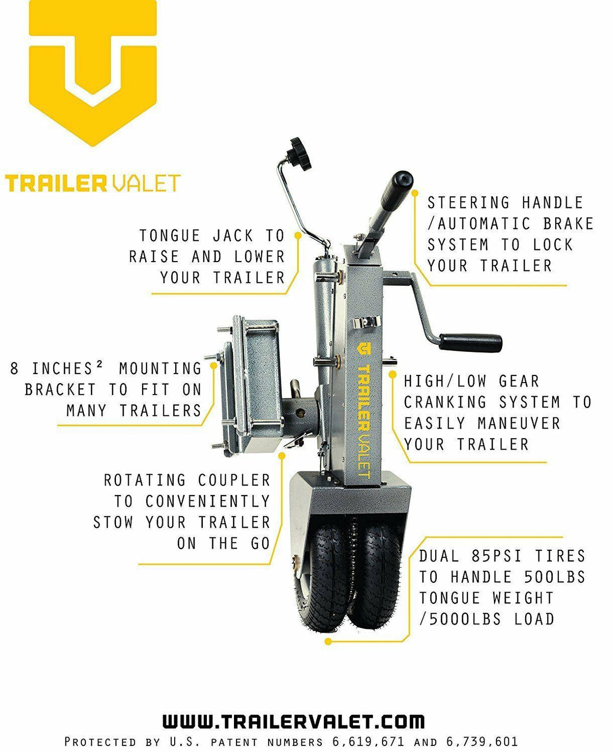 Trailer Valet 5X Trailer Mover Jack Dolly 5,000 lb