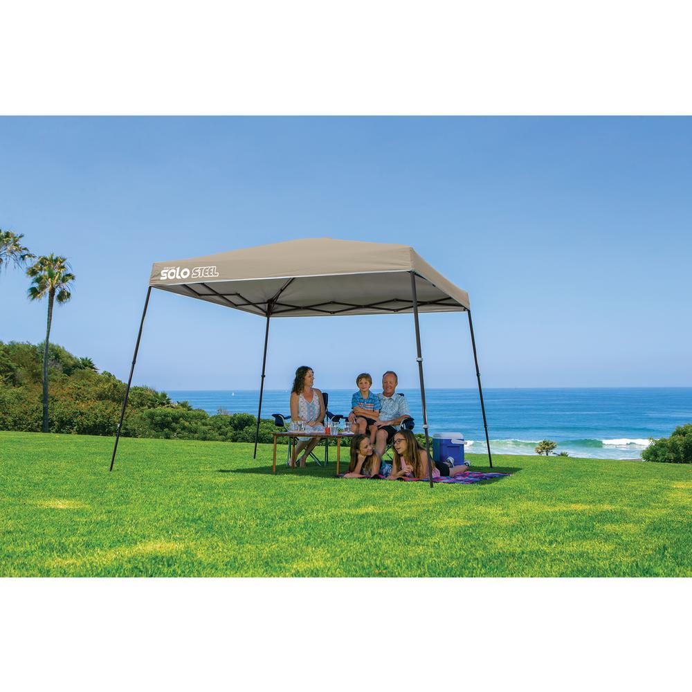 Solo72 11 ft. x 11 ft. Khaki Slant Leg Canopy