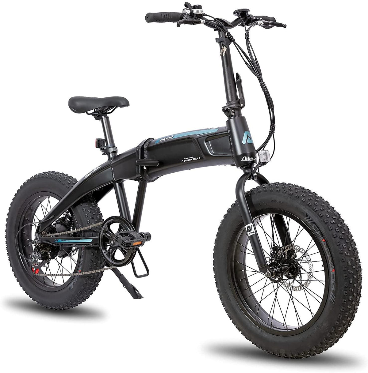 Hiland 500W Aluminum 20 inch Electric Fat Tire Folding Bike  7 Speed Disc Brake Lightweight &amp; Aluminum Folding Ebike