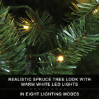 6.5 ft. Pre-Lit Christmas Tree Artificial with Warm White Lights, Green