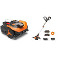 Landroid Vision Cloud Robot Lawn Mower WR310 for 1/4 Acre + Cordless String Trimmer &amp; Edger WG163 12" with 2 Batteries Bundle
