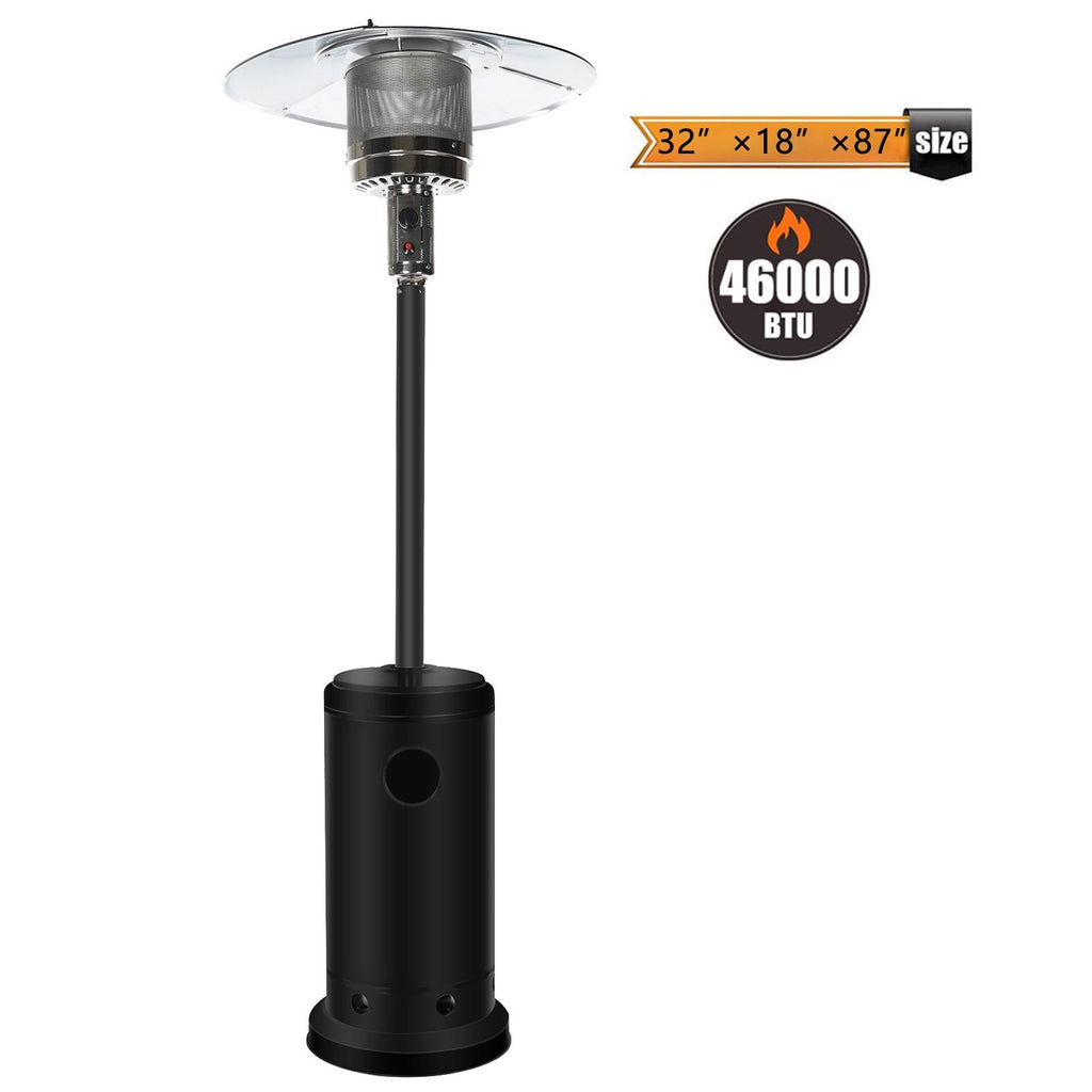 DJKDJL Outdoor Patio Heater With Wheels,Propane 46,000 BTU Premium Outdoor Patio Heater, Black, 87*46*46CM