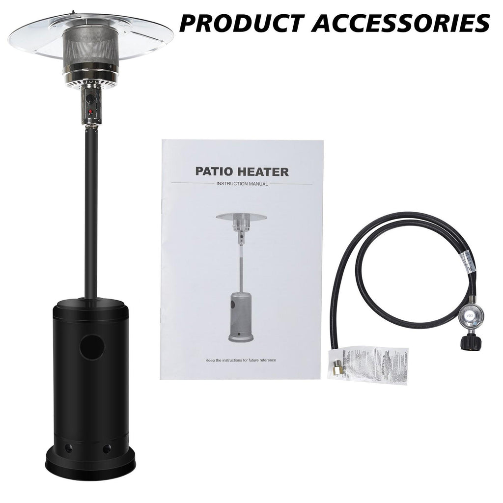 DJKDJL Outdoor Patio Heater With Wheels,Propane 46,000 BTU Premium Outdoor Patio Heater, Black, 87*46*46CM