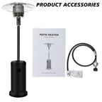 DJKDJL Outdoor Patio Heater With Wheels,Propane 46,000 BTU Premium Outdoor Patio Heater, Black, 87*46*46CM