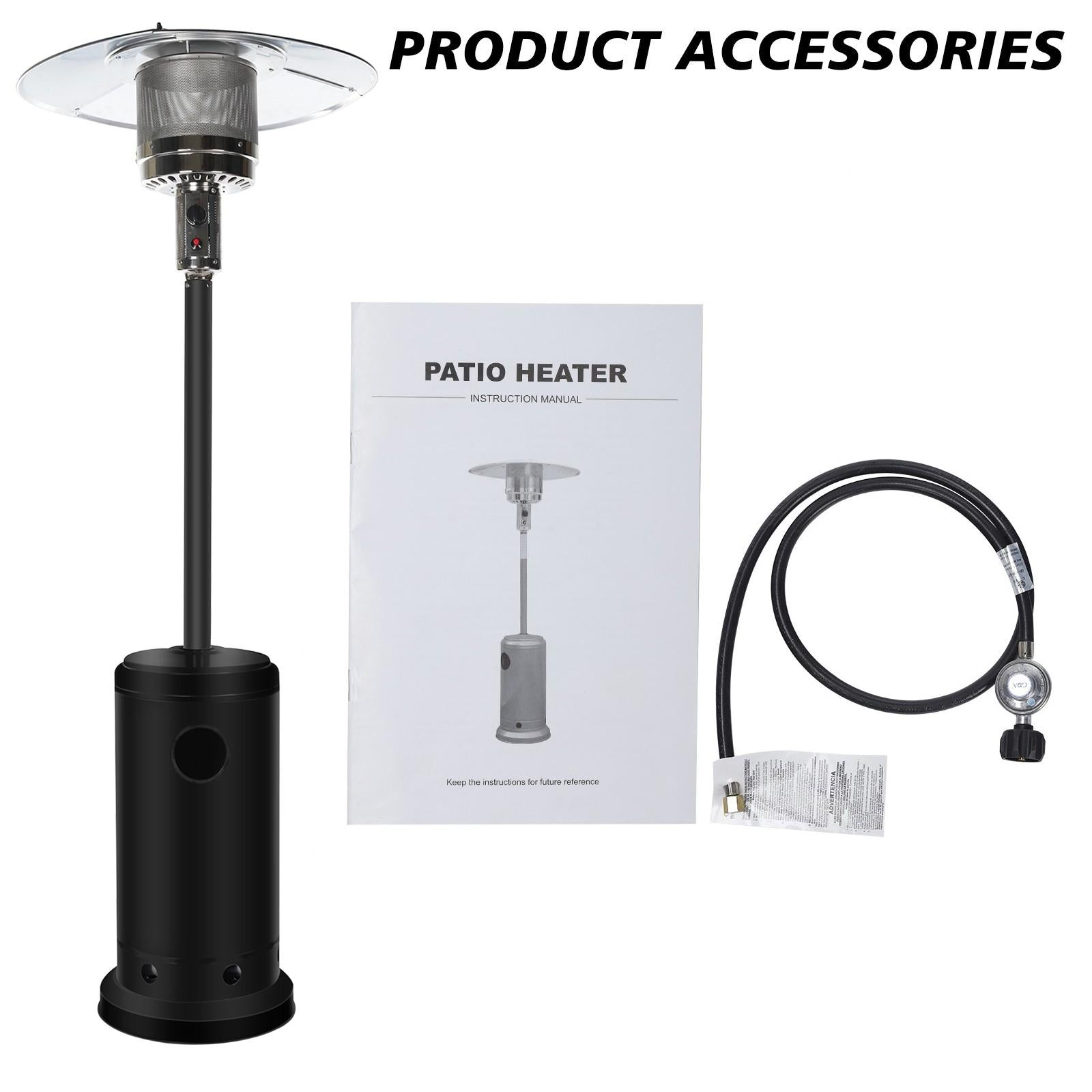 DJKDJL Outdoor Patio Heater With Wheels,Propane 46,000 BTU Premium Outdoor Patio Heater, Black, 87*46*46CM