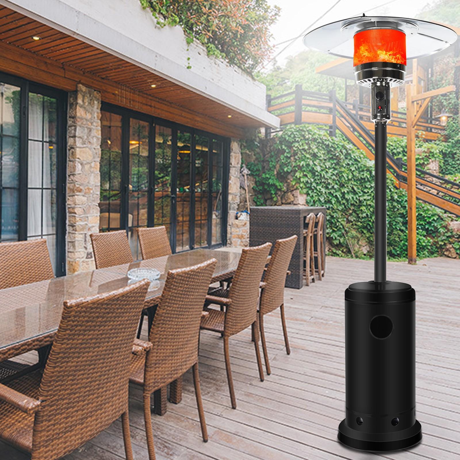 DJKDJL Outdoor Patio Heater With Wheels,Propane 46,000 BTU Premium Outdoor Patio Heater, Black, 87*46*46CM