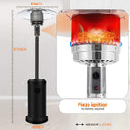DJKDJL Outdoor Patio Heater With Wheels,Propane 46,000 BTU Premium Outdoor Patio Heater, Black, 87*46*46CM