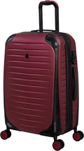 Lineal 28" Hardside Checked 8 Wheel Expandable Spinner, Red