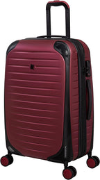 Lineal 28" Hardside Checked 8 Wheel Expandable Spinner, Red