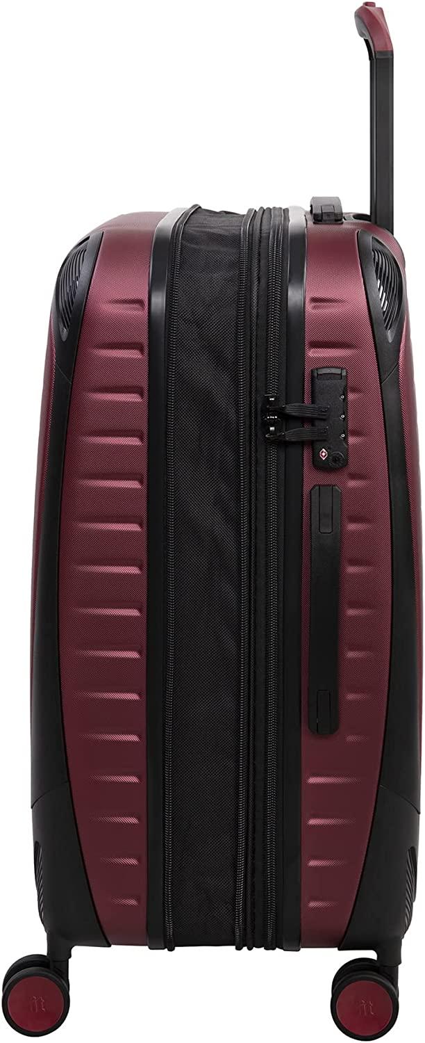 Lineal 32" Hardside Checked 8 Wheel Expandable Spinner, Red