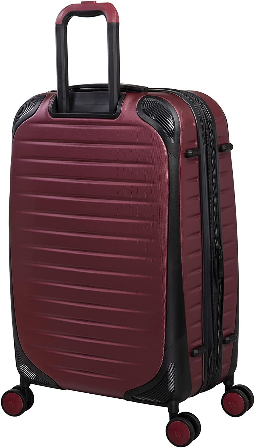 Lineal 28" Hardside Checked 8 Wheel Expandable Spinner, Red