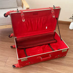 Cute  Look Lightweight Spinner Luggage Set of 2 Pieces, Travel Set includes a Tote Bag, Luxury er Retro Trunk Luggage (26"+12", Red)