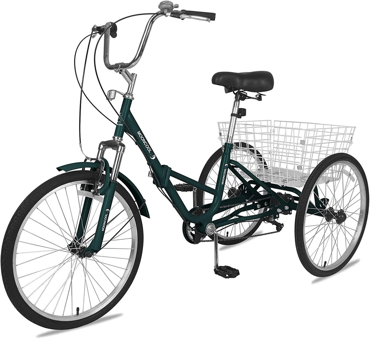 Barbella Adult Folding Tricycles Folding Bikes, 7 Speed 20/24/26 Inch 3 Wheel Adult Trikes Cruiser Bike with LarBasket, Foldable Tricycle for Adults, Women, Men, Seniors