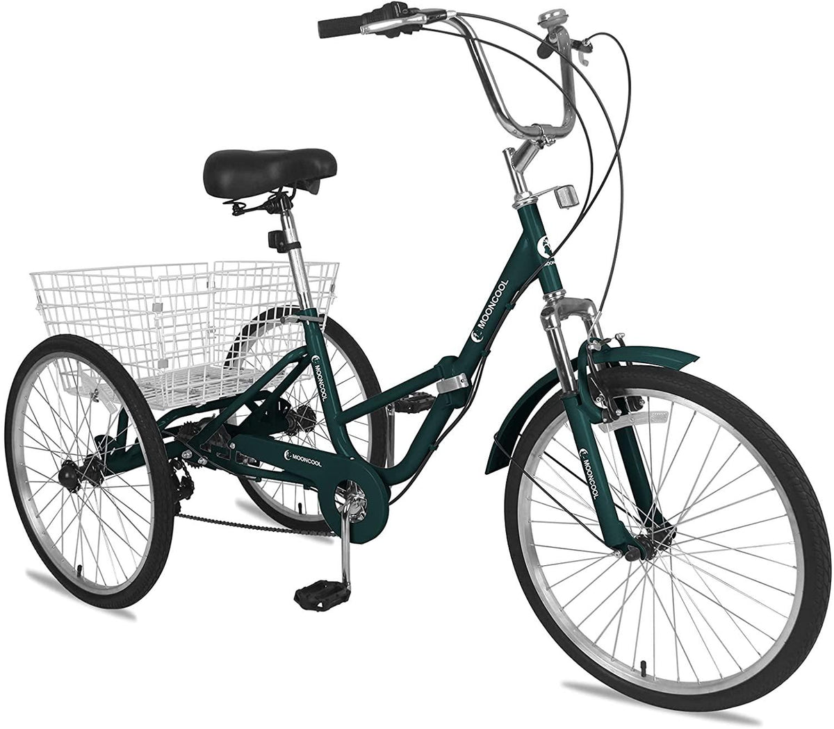 Barbella Adult Folding Tricycles Folding Bikes, 7 Speed 20/24/26 Inch 3 Wheel Adult Trikes Cruiser Bike with LarBasket, Foldable Tricycle for Adults, Women, Men, Seniors