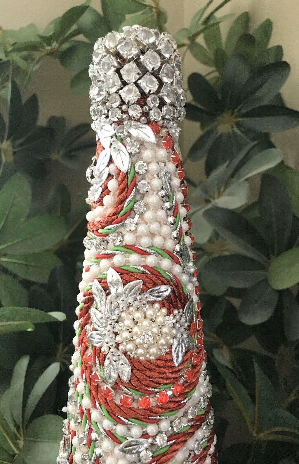 JEWELED JEWELRY RHINESTONES PEARLS CHRISTMAS TREE CENTERPIECE DECOR