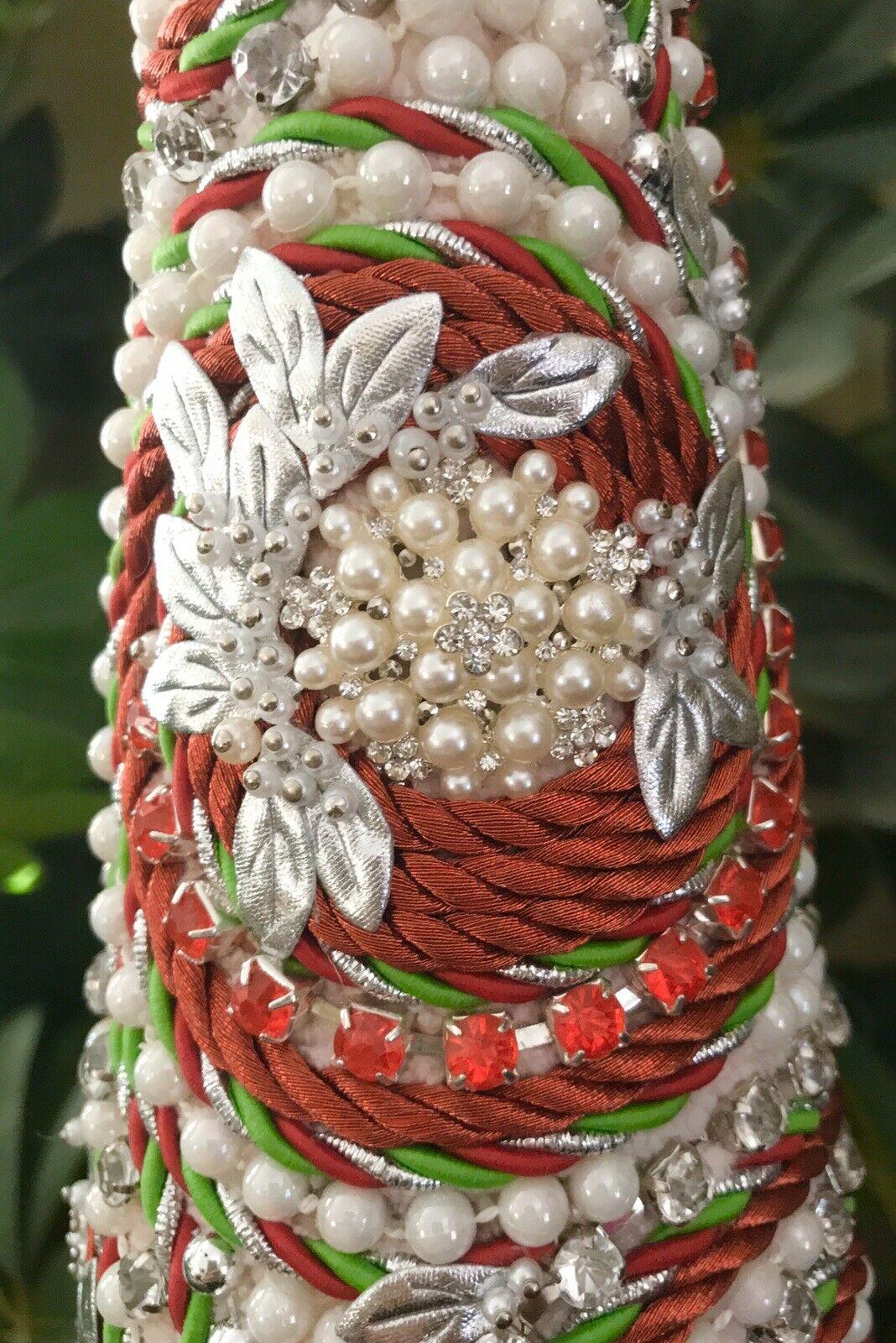 JEWELED JEWELRY RHINESTONES PEARLS CHRISTMAS TREE CENTERPIECE DECOR