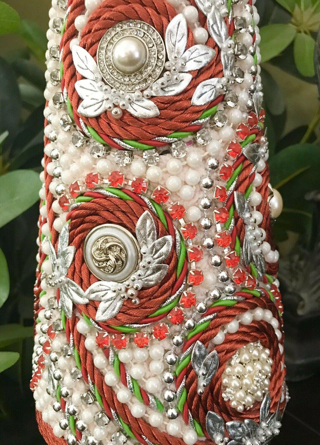 JEWELED JEWELRY RHINESTONES PEARLS CHRISTMAS TREE CENTERPIECE DECOR