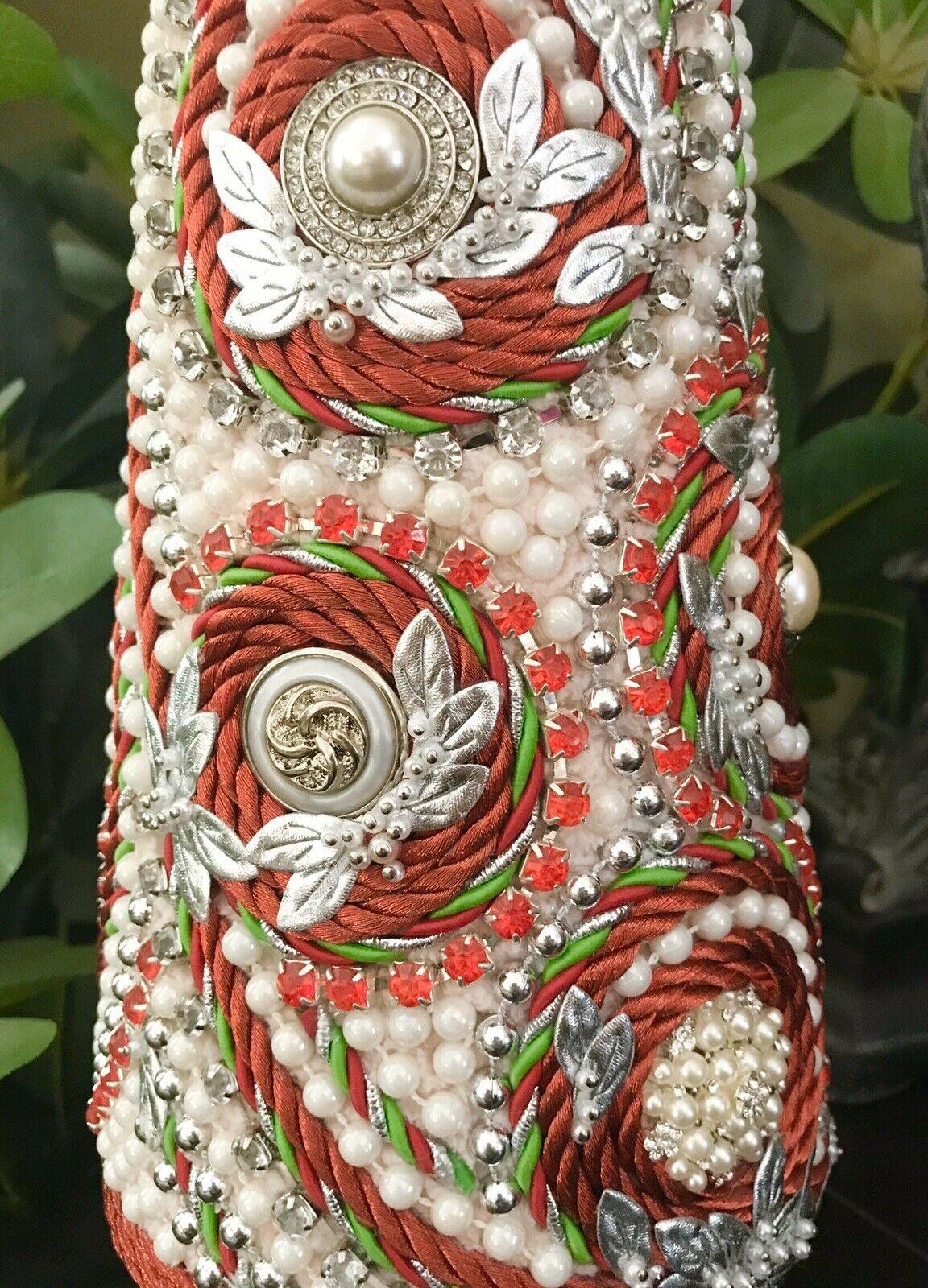JEWELED JEWELRY RHINESTONES PEARLS CHRISTMAS TREE CENTERPIECE DECOR