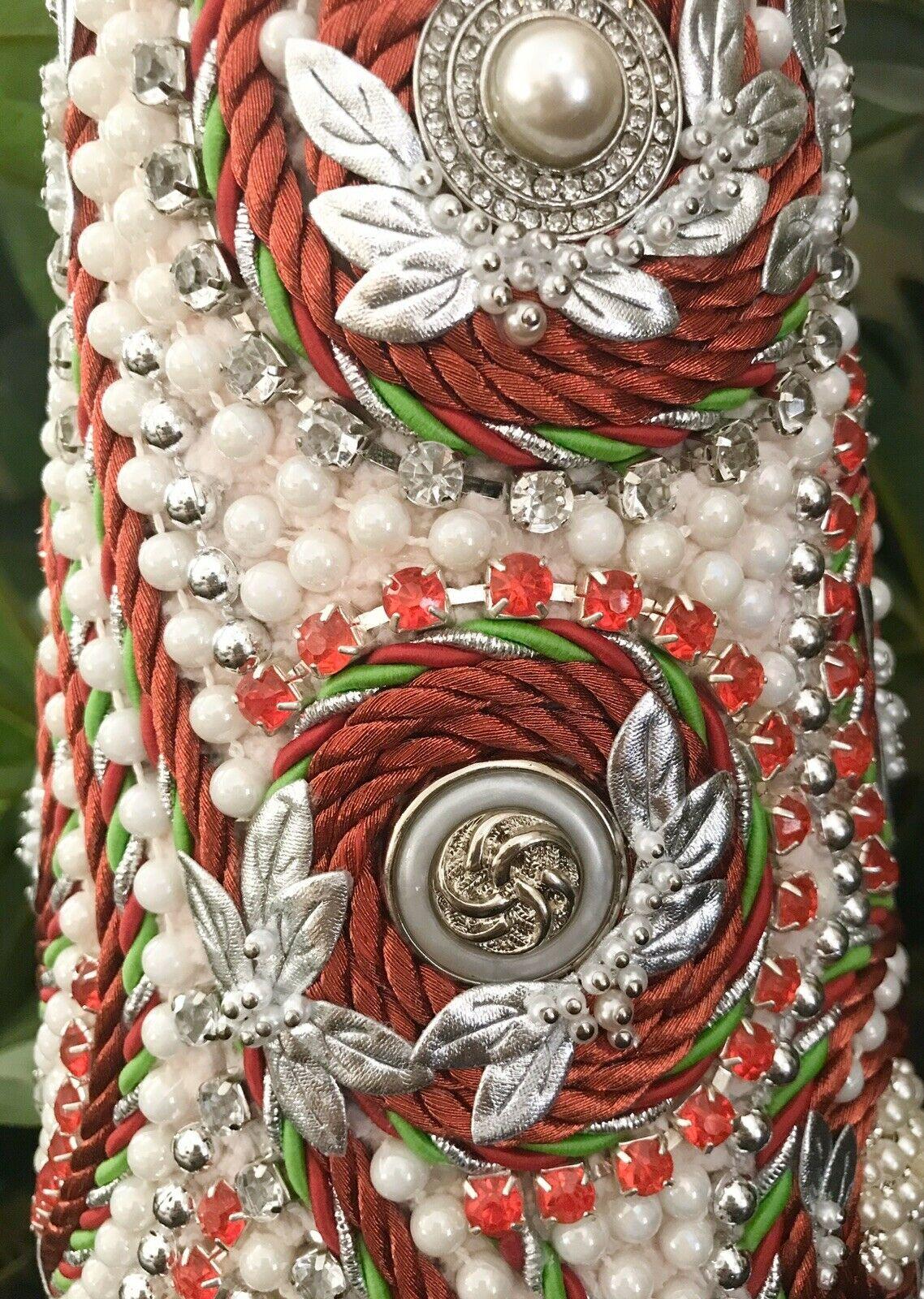 JEWELED JEWELRY RHINESTONES PEARLS CHRISTMAS TREE CENTERPIECE DECOR