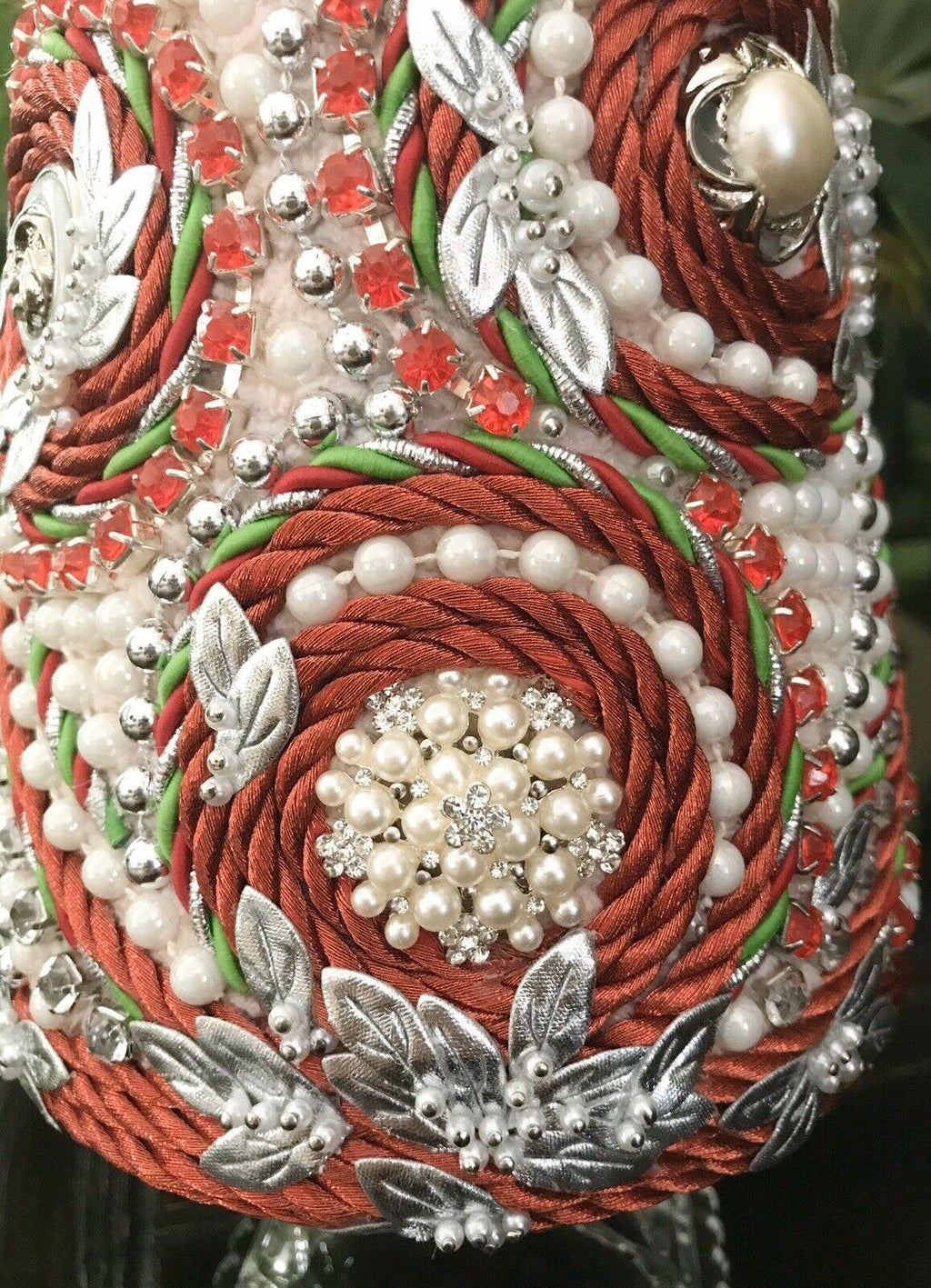 JEWELED JEWELRY RHINESTONES PEARLS CHRISTMAS TREE CENTERPIECE DECOR