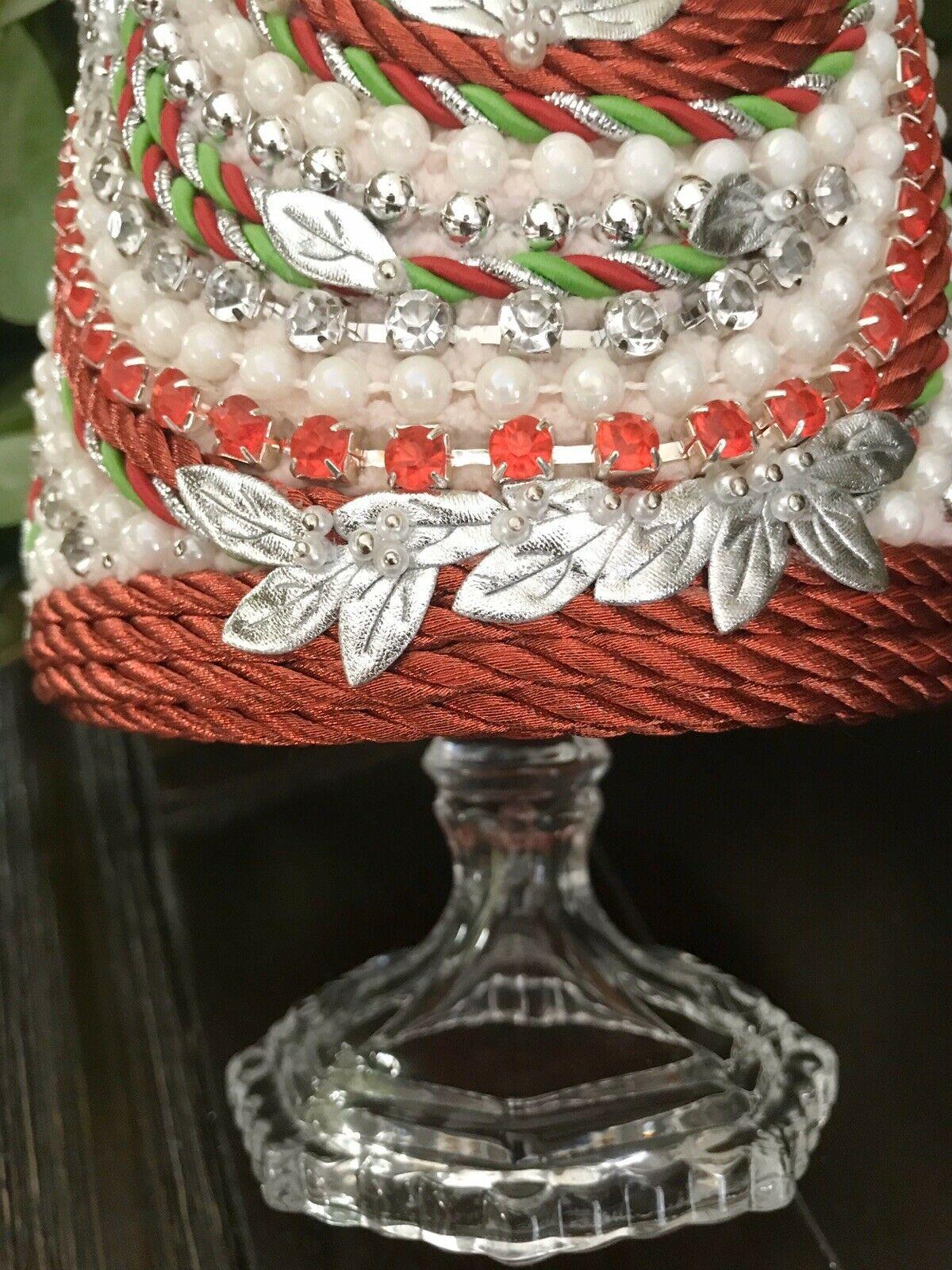 JEWELED JEWELRY RHINESTONES PEARLS CHRISTMAS TREE CENTERPIECE DECOR