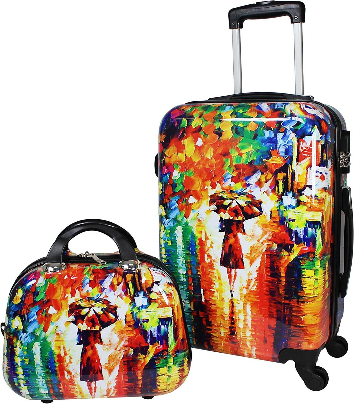 Paris Nights Hardside 2-Piece Carry-on Spinner Luggage Set, Multicolor