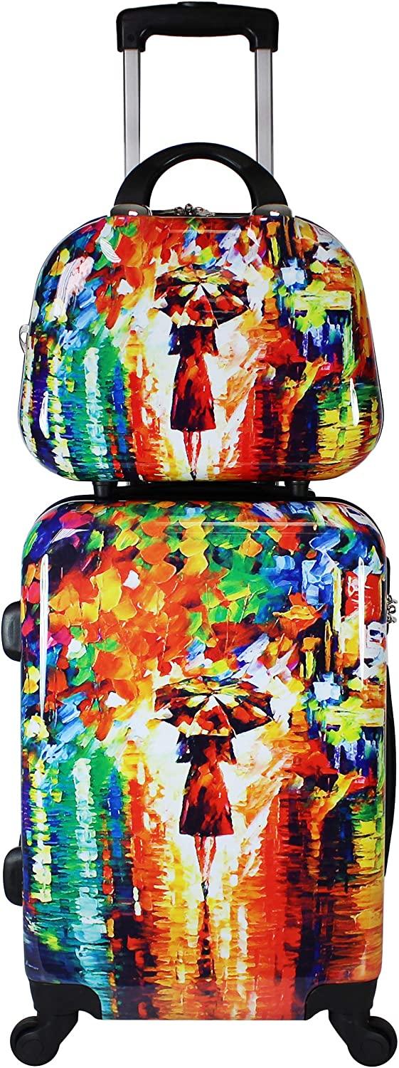 Paris Nights Hardside 2-Piece Carry-on Spinner Luggage Set, Multicolor
