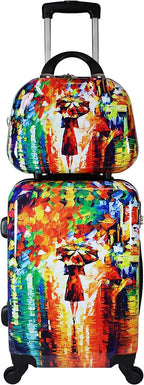 Paris Nights Hardside 2-Piece Carry-on Spinner Luggage Set, Multicolor