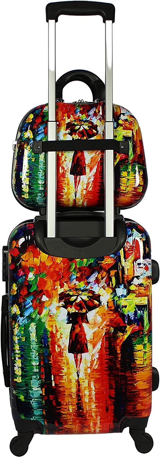 Paris Nights Hardside 2-Piece Carry-on Spinner Luggage Set, Multicolor