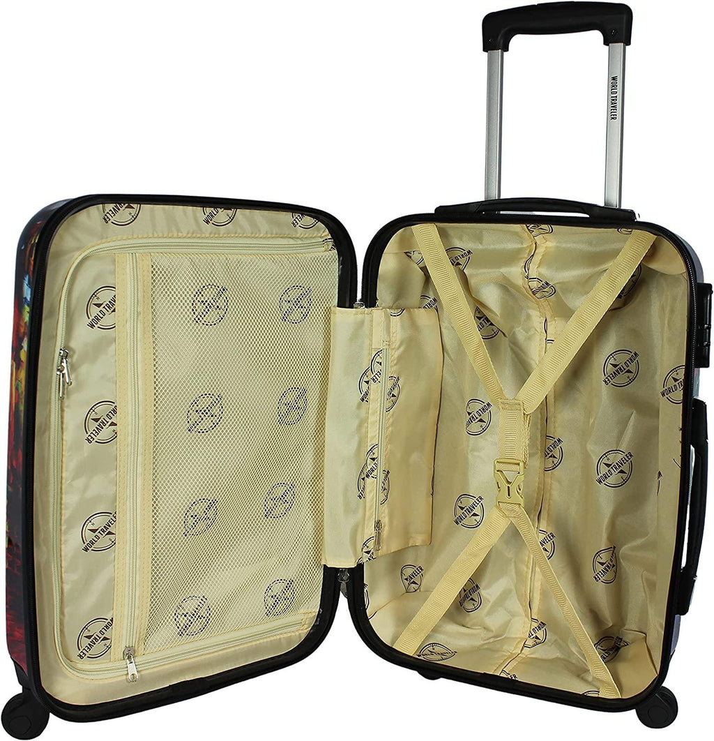 Paris Nights Hardside 2-Piece Carry-on Spinner Luggage Set, Multicolor