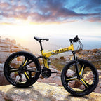 YANG-YI Mountain Bike 26 Inch 6 Spoke 21 Speed Folding Bike Double Disc Brake Suspension Fork Rear Suspension Anti-Slip Bicycles