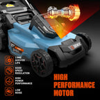 21" 60V Electric Push Lawn Mower, Cordless Push Mower with 6.0Ah Battery &amp; Charger, 7-Height Adjustment, LED Light (Note: Battery &amp; Mower Shipped Separately)