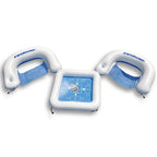 Swimline Kids Inflatable Durable Connecting Game Station Swimming Pool Toy Set with Waterproof Playing Cards, 2 Seats, and Table