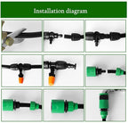 BBGS Micro Drip Irrigation System Kit with Adjustable Nozzle Automatic Sprinkler Sprayer and Dripper, Plant Watering Kit, Outdoor Mist Cooling System (Color : Style 4)