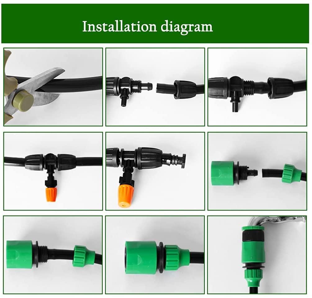 BBGS Micro Drip Irrigation System Kit with Adjustable Nozzle Automatic Sprinkler Sprayer and Dripper, Plant Watering Kit, Outdoor Mist Cooling System (Color : Style 4)