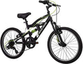 Royce Union Kids Aluminum Mountain Bike, Boys, Dual Suspension, 6-Speed 20inch, RTX, Black (73509)