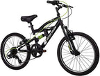Royce Union Kids Aluminum Mountain Bike, Boys, Dual Suspension, 6-Speed 20inch, RTX, Black (73509)