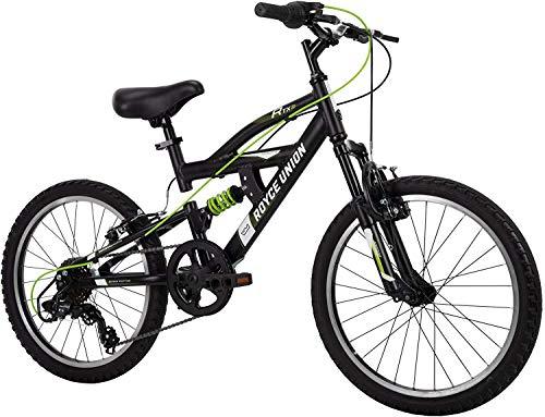 Royce Union Kids Aluminum Mountain Bike, Boys, Dual Suspension, 6-Speed 20inch, RTX, Black (73509)