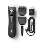 Lawn Mower3.0 Plus Groin &amp; Body Hair Trimmer – Updated SkinSafeTrimmer Blade, Waterproof Wet/Dry Groomer, USB-C Rechargeable, Men’s Wireless Ball Shaver, Tuxedo Black
