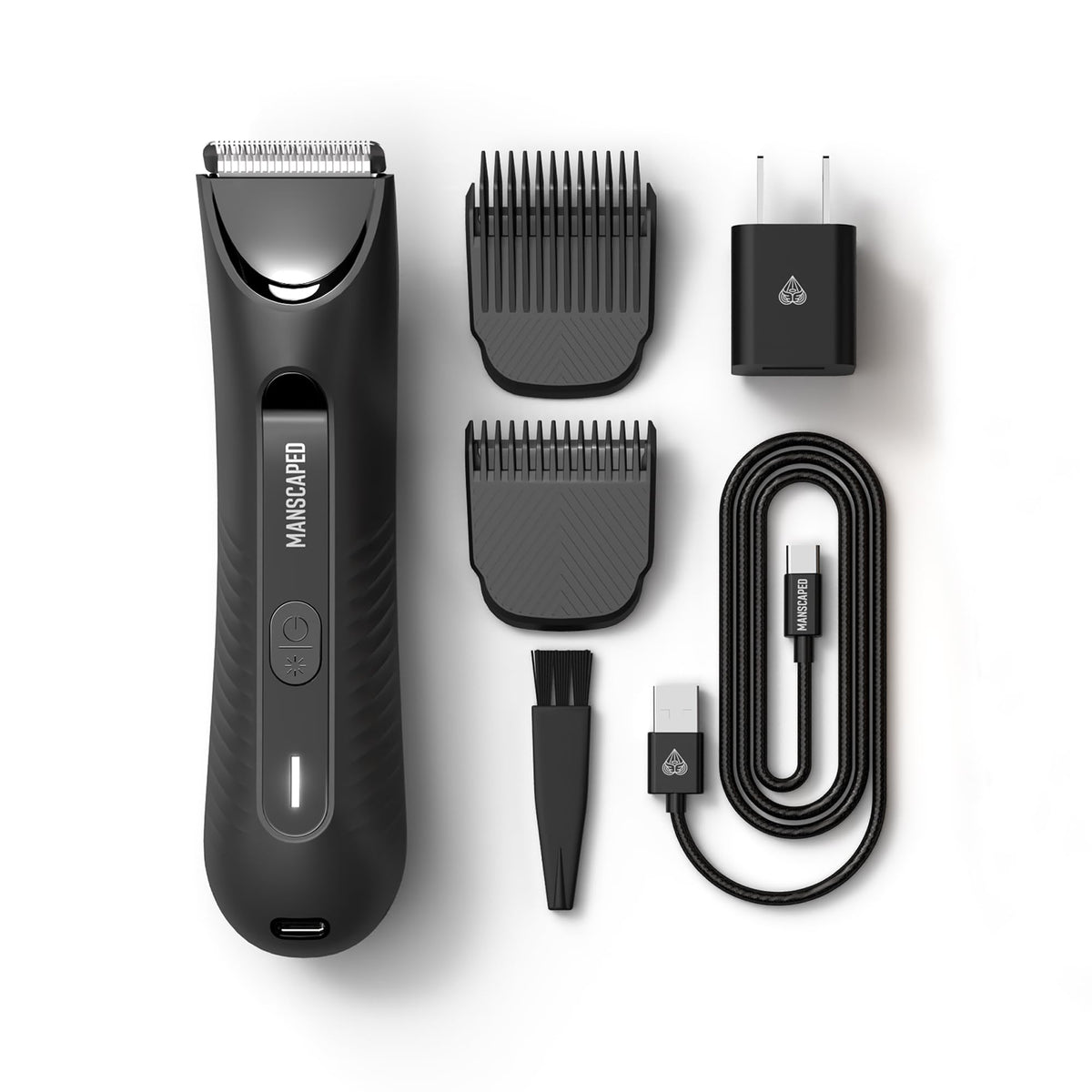 Lawn Mower3.0 Plus Groin &amp; Body Hair Trimmer – Updated SkinSafeTrimmer Blade, Waterproof Wet/Dry Groomer, USB-C Rechargeable, Men’s Wireless Ball Shaver, Tuxedo Black