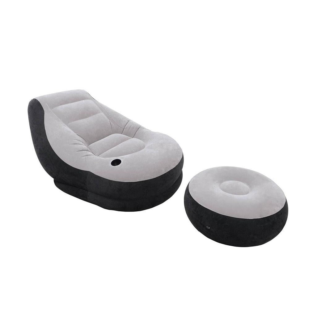 Inflatable Queen Size Sofa Bed + Inflatable LounChair and Ottoman Set