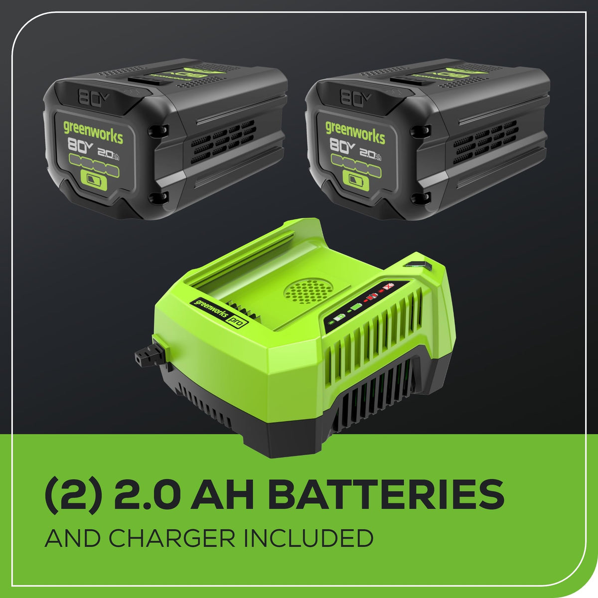 80V 21” Brushless (Push) Cordless Electric Lawn Mower + (500 CFM) Axial Leaf Blower (75+ Compatible Tools), (2) 2.0Ah Batteries and 30 Minute Rapid Charger