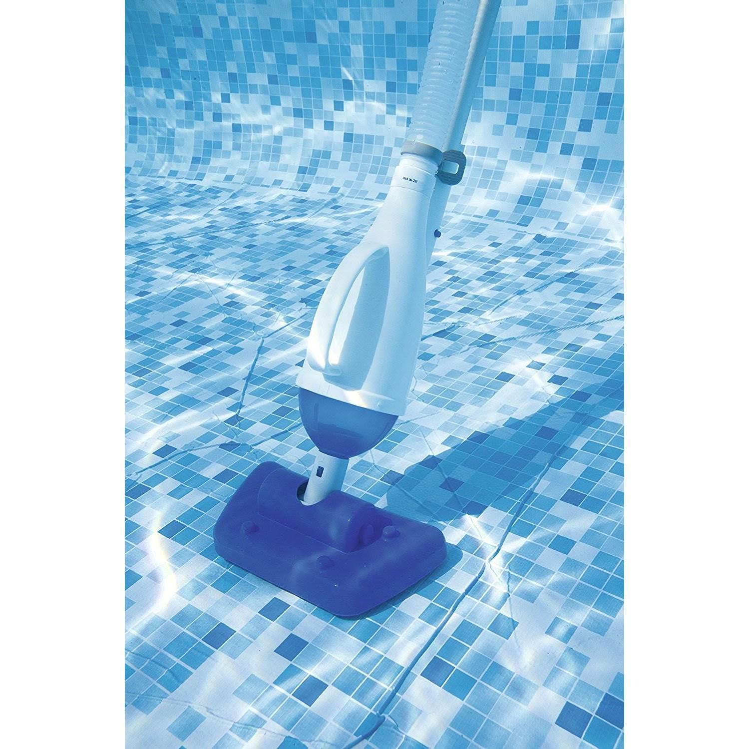 58212 530 GPH AquaCrawl Above Ground Swimming Pool Maintenance Vacuum Cleaner with Conversion Nozzles, Brush