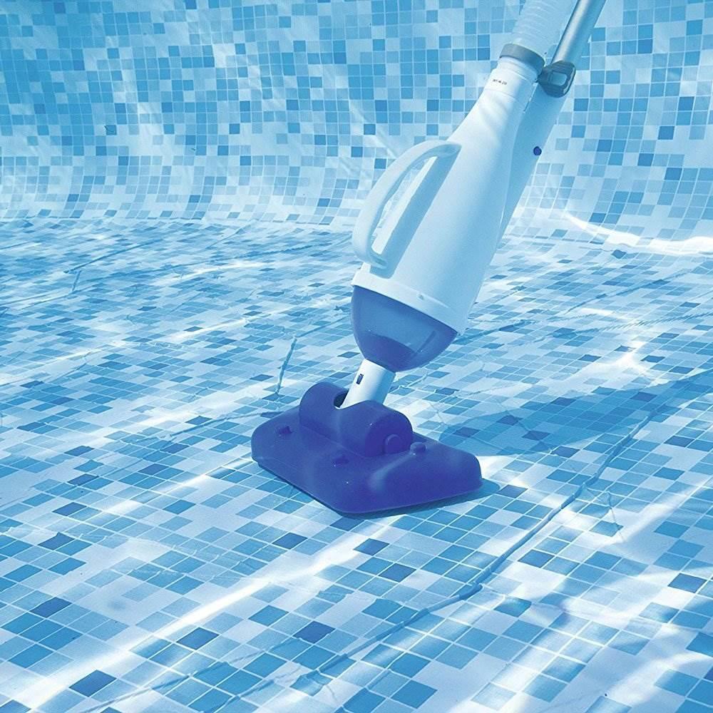 58212 530 GPH AquaCrawl Above Ground Swimming Pool Maintenance Vacuum Cleaner with Conversion Nozzles, Brush
