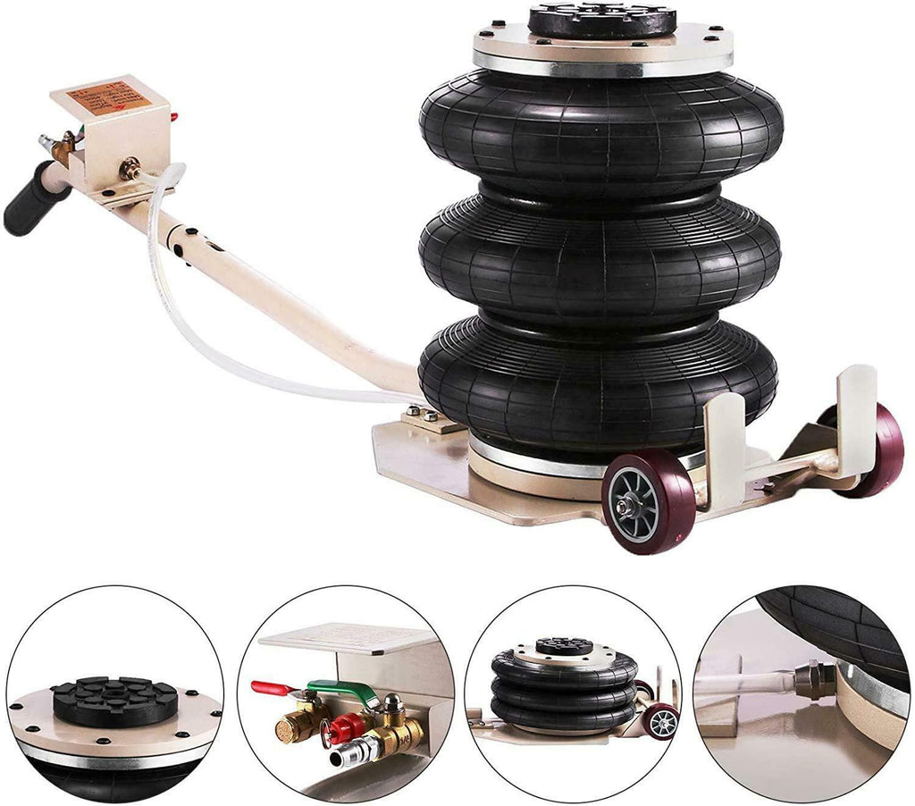 Triple Air Bag Jack Pneumatic Jack 6600lbs  Lift 3 Ton Heavy Duty US Stock
