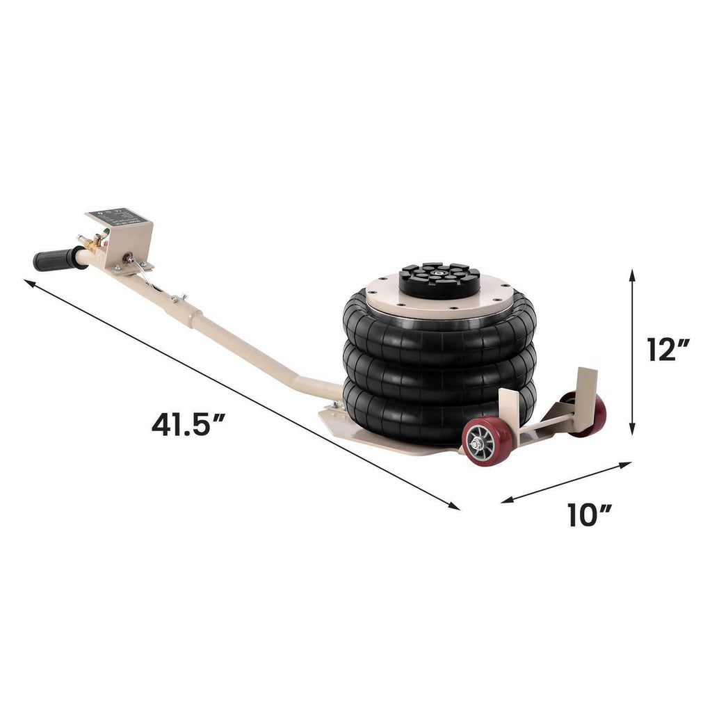 Triple Air Bag Jack Pneumatic Jack 6600lbs  Lift 3 Ton Heavy Duty US Stock