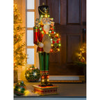 52"H Nutcracker Playing Drum w/Moving Hands and LED Lights