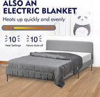 Weighted Electric Heated Blanket ( 15 lbs, 48"x72", Twin Size ), Heavy Heated Throw with Premium Glass Beads, Cozy Soft Flannel, 10 Heating Settings, Gray