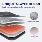 Weighted Electric Heated Blanket ( 15 lbs, 48"x72", Twin Size ), Heavy Heated Throw with Premium Glass Beads, Cozy Soft Flannel, 10 Heating Settings, Gray